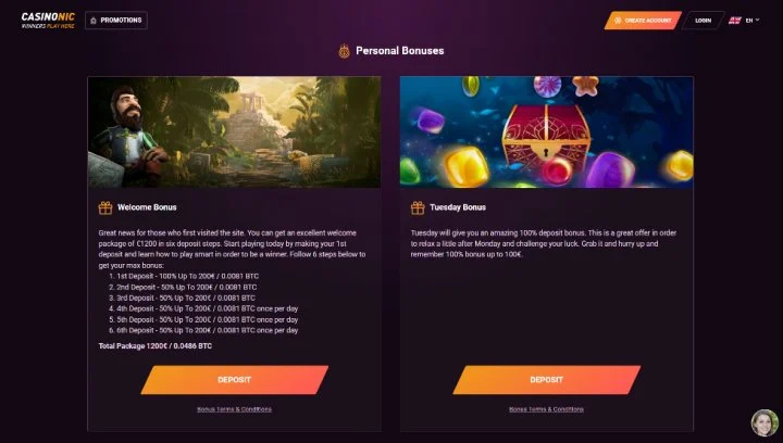 Casinonic live casino