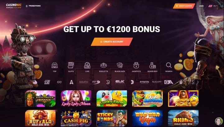 Casinonic game lobby